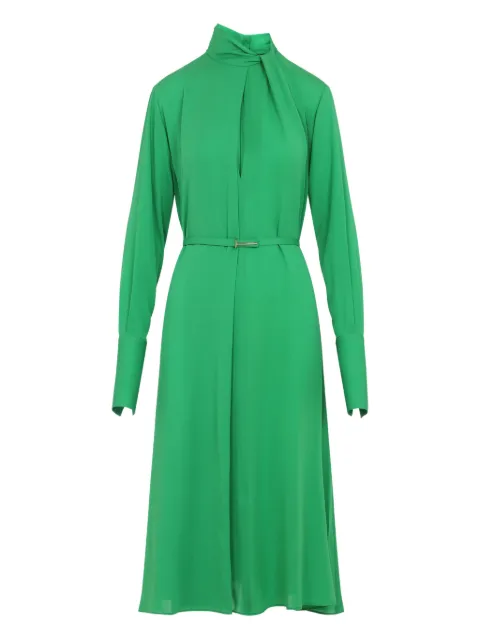 TOM FORD tie-neck belted midi dress