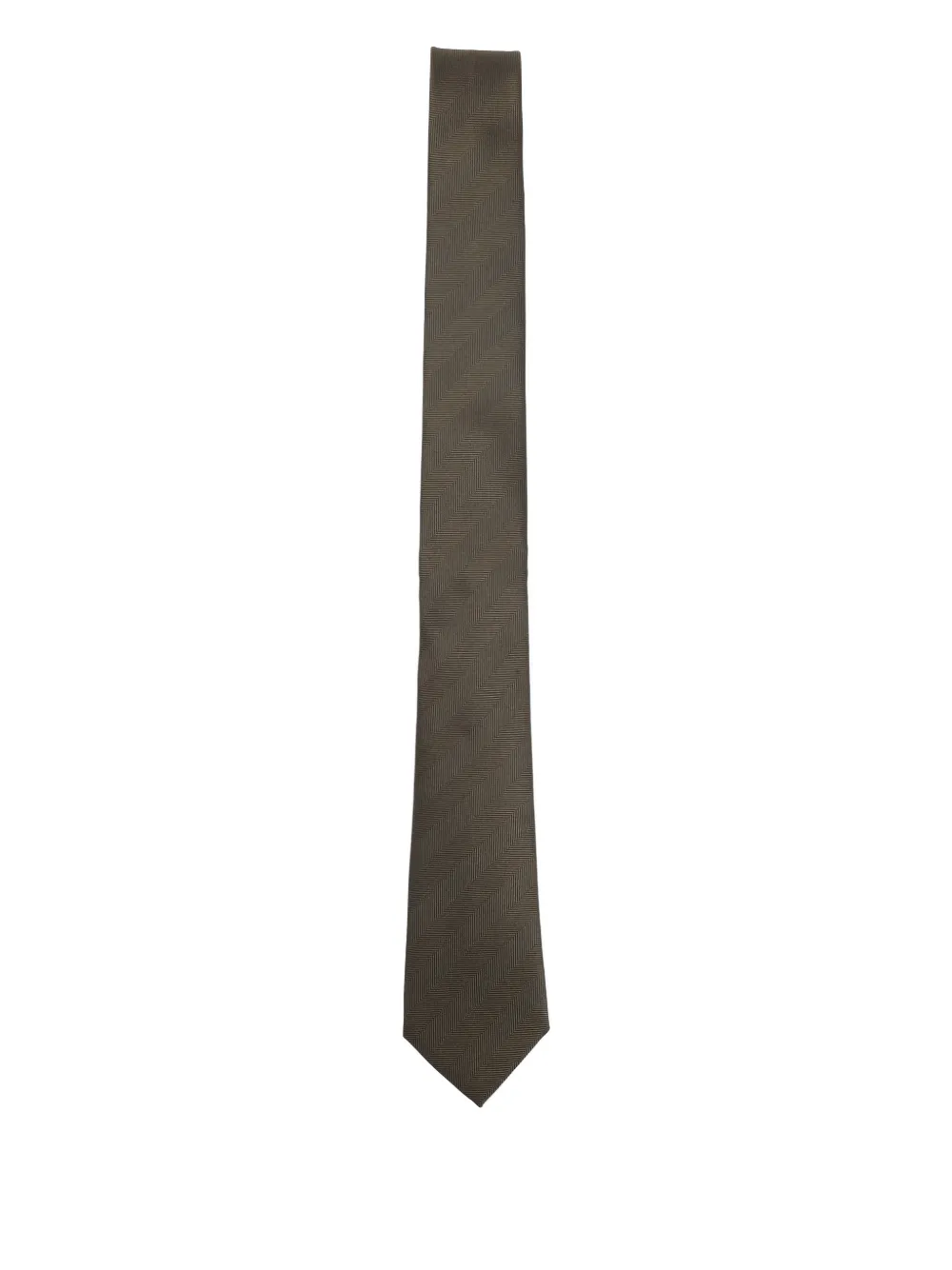 TOM FORD herringbone silk tie - Braun