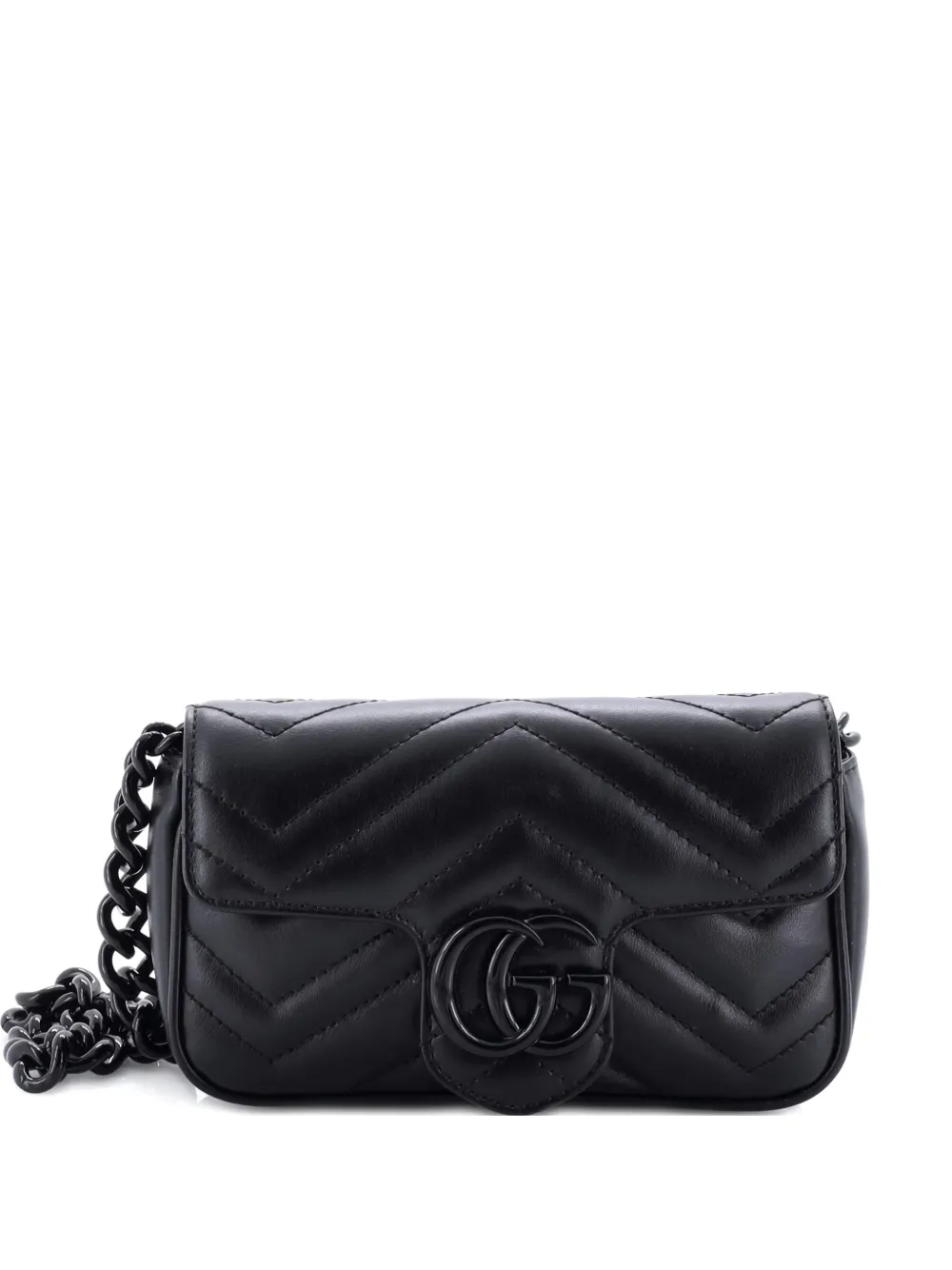 Gucci Pre-Owned GG Marmont Flap Matelasse Leather belt bag - Nero