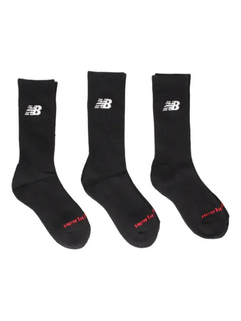 New Balance Everyday Crew logo-print socks (set of three)