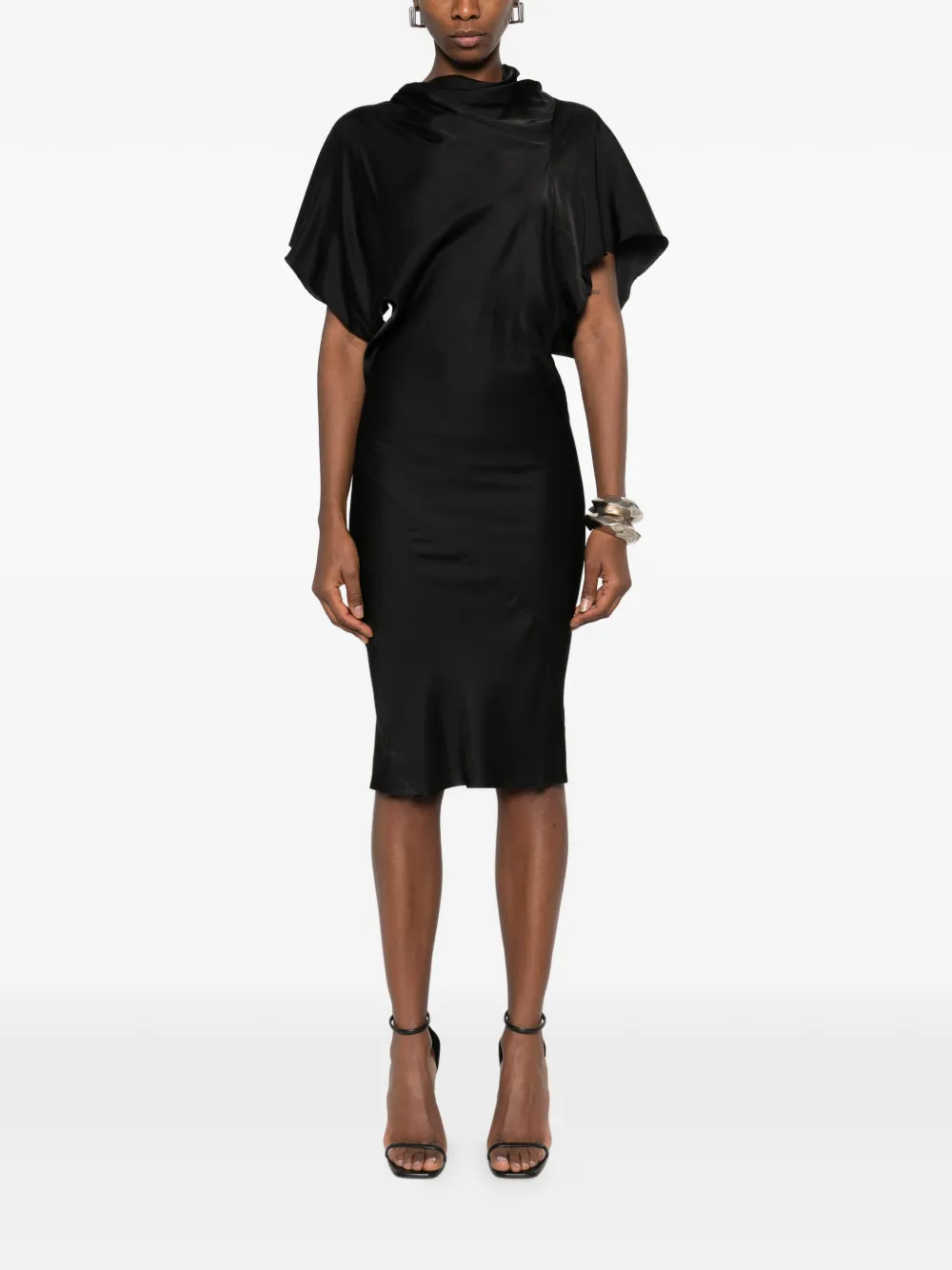 Rick Owens Gedrapeerde jurk - Zwart
