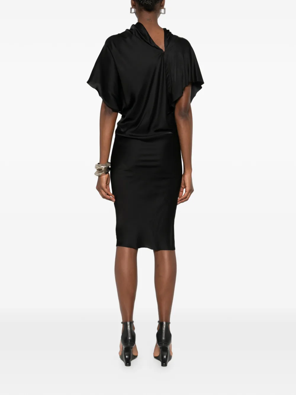 Rick Owens Gedrapeerde jurk Zwart