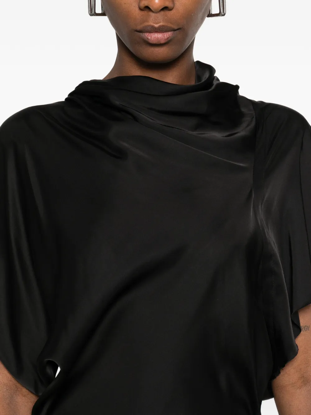 Rick Owens Gedrapeerde jurk Zwart