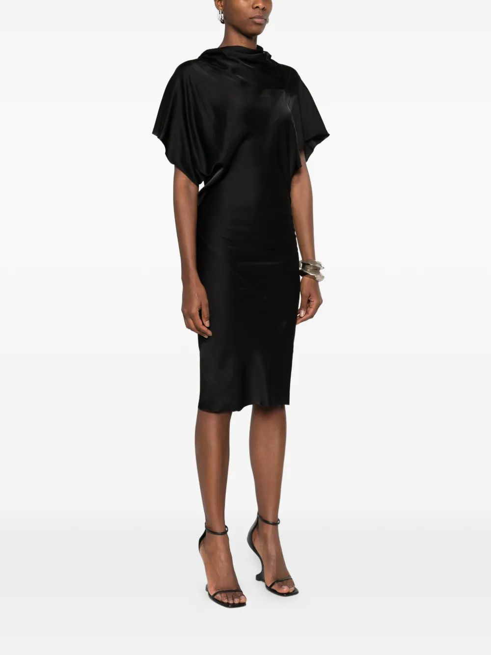 Rick Owens Gedrapeerde jurk Zwart