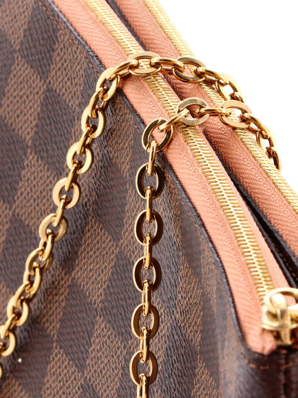 Double Zip Pochette Damier Clutch Bag