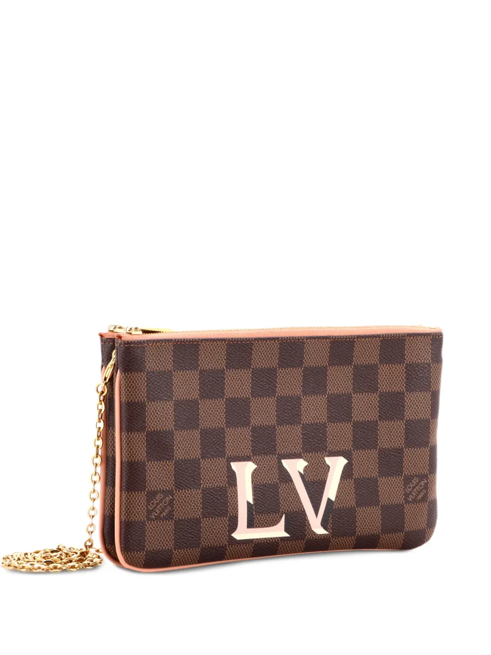 Louis Vuitton Pre-Owned Double Zip Pochette Damier clutch bag - Marrone