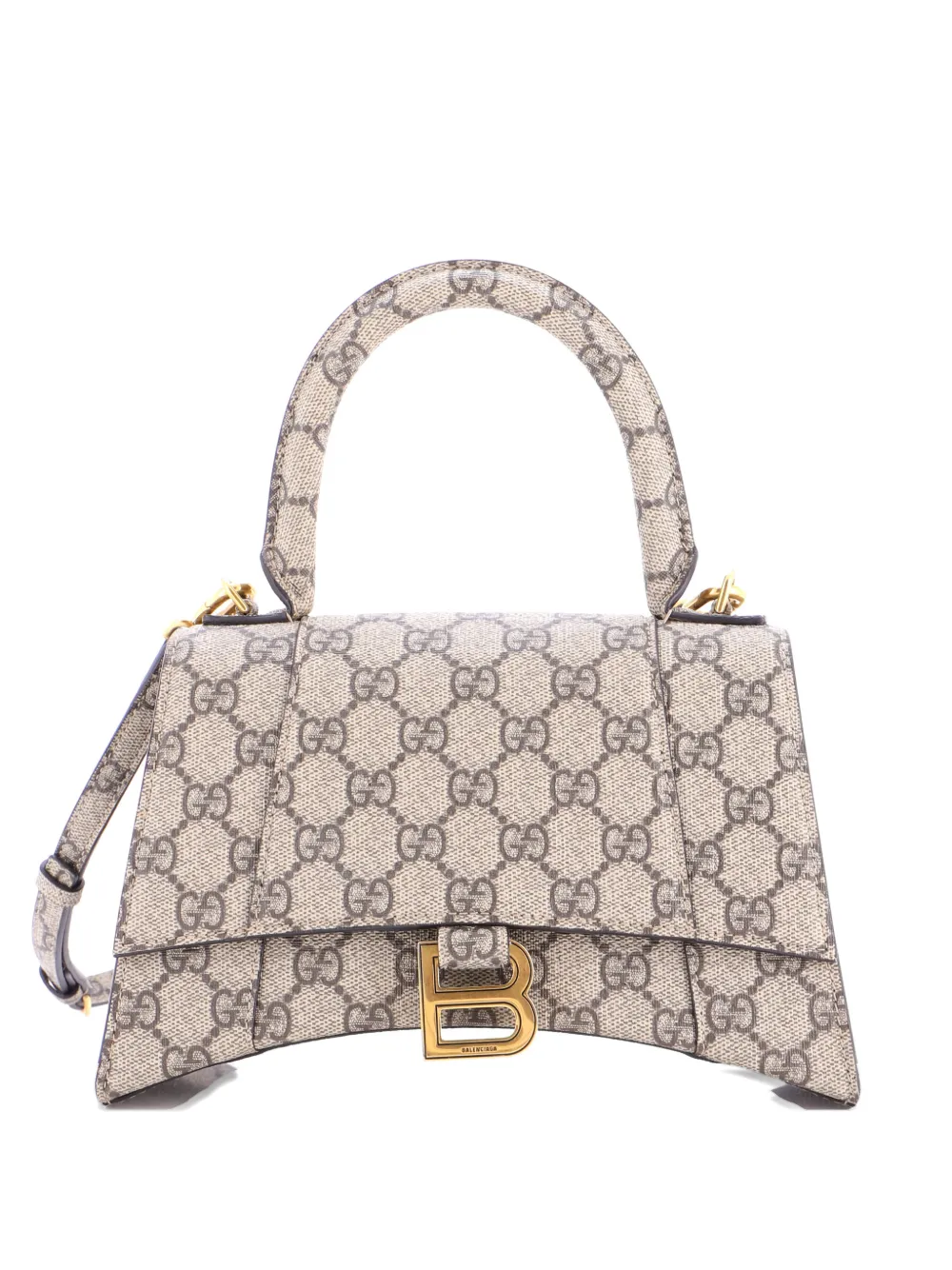 Gucci Pre-Owned x Balenciaga The Hacker Project Hourglass Top Handle Bag GG Coated Canvas Small shoulder bag - Marrone