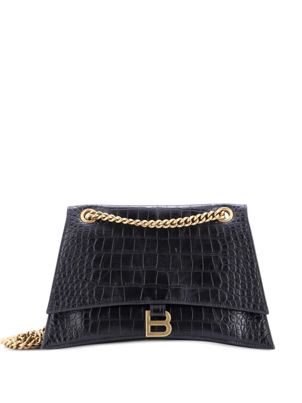 Balenciaga Pre-Owned Crush Chain Flap Bag Leather Medium shoulder bag - Nero