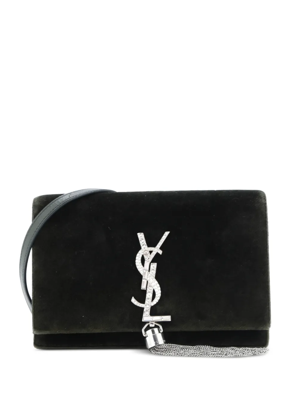 Saint Laurent Pre-Owned Classic Monogram Tassel Chain Wallet Velvet crossbody bag | verde | Image 1