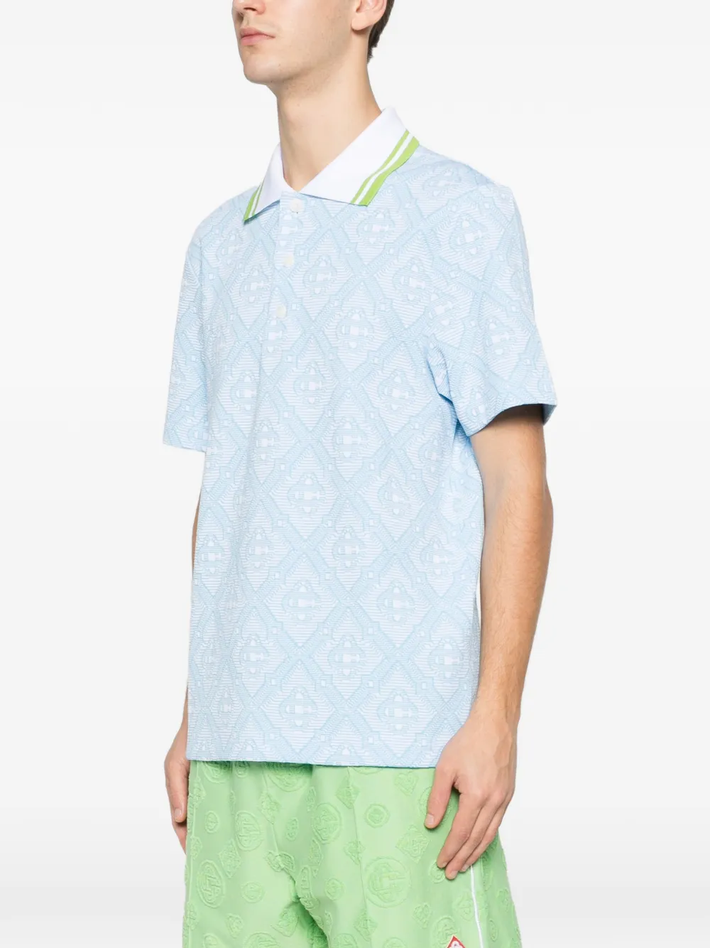 Casablanca Poloshirt met logopatroon Blauw