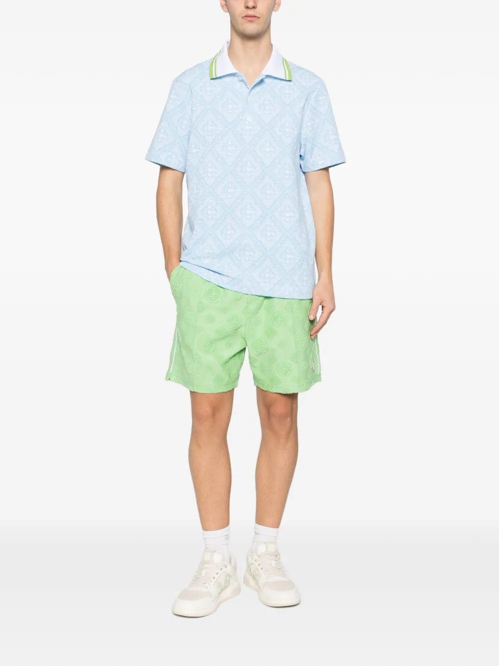 Casablanca logo-pattern polo shirt - Blauw