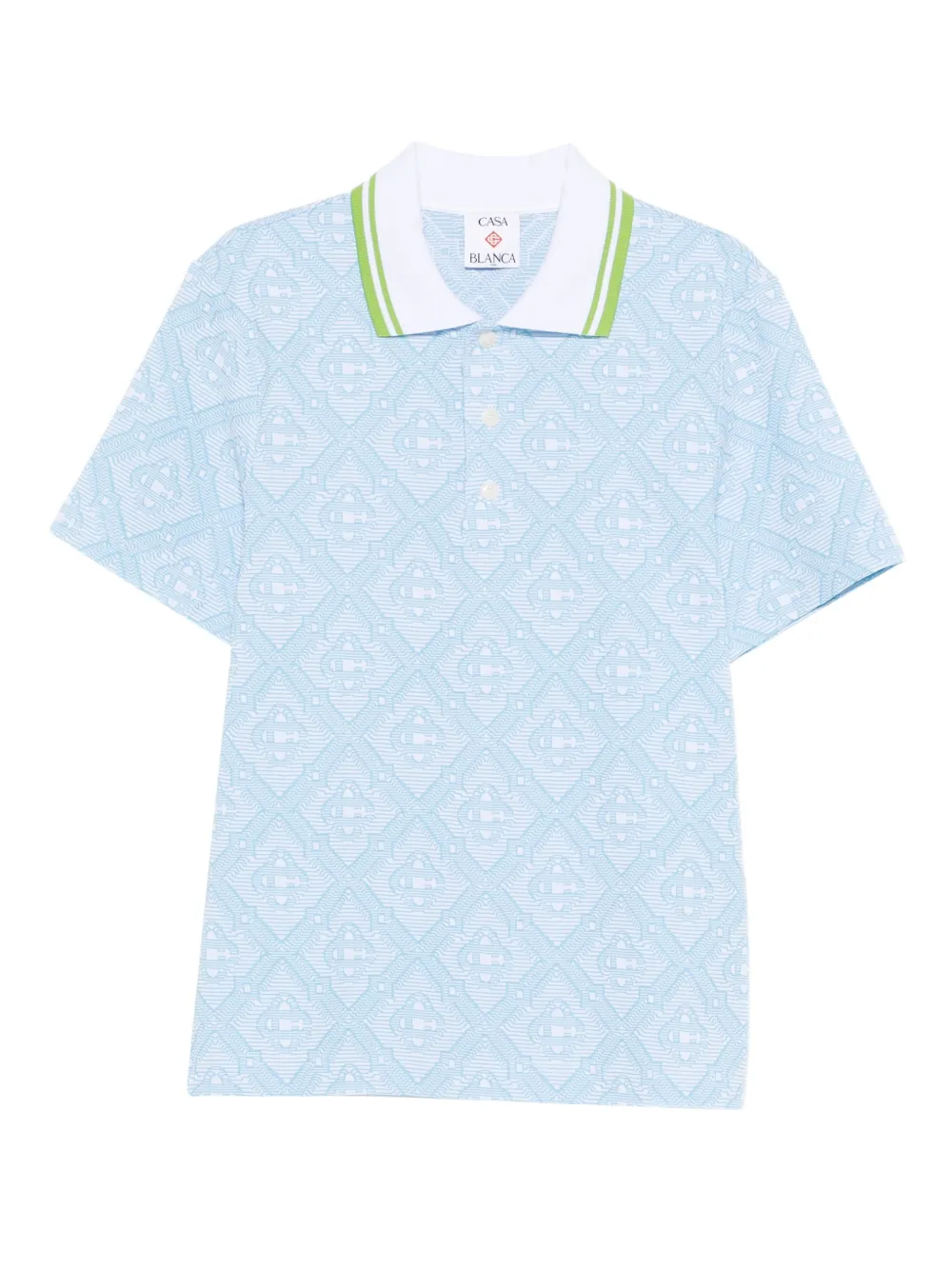 Casablanca logo-pattern polo shirt - Blu
