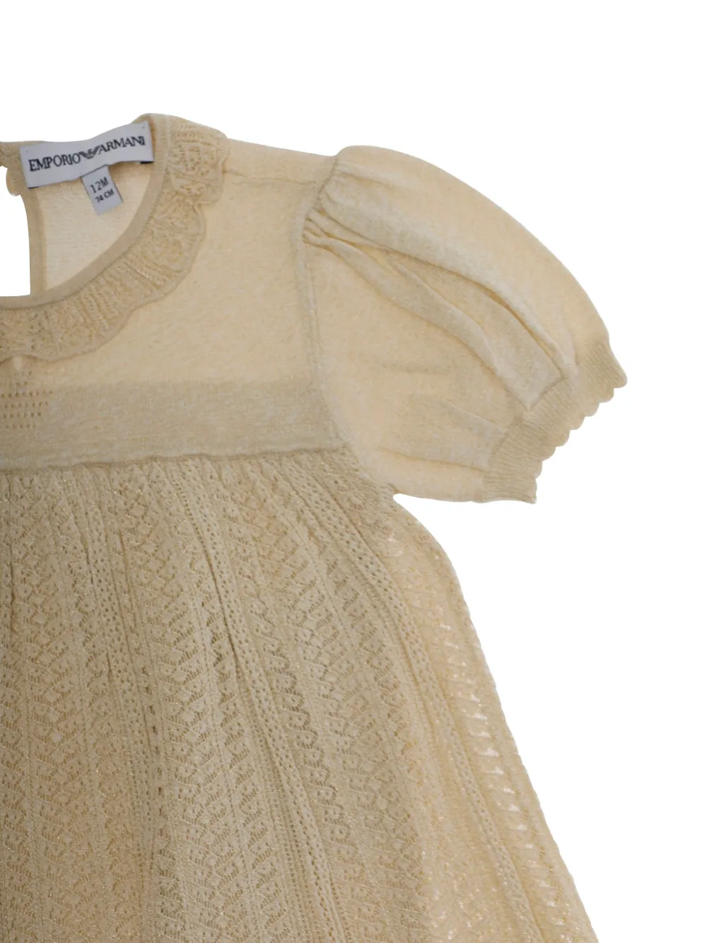 Emporio Armani Kids Kanten jurk Beige