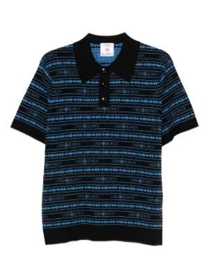 Junya Watanabe MAN ストライプ ニットポロシャツ | ブルー | FARFETCH JP