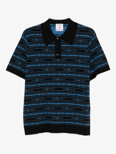 Casablanca branded striped polo shirt