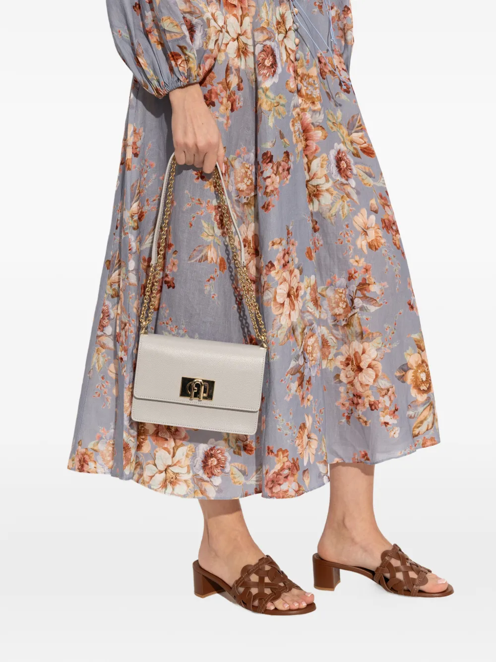 Furla 1927 leather tote bag - Grijs