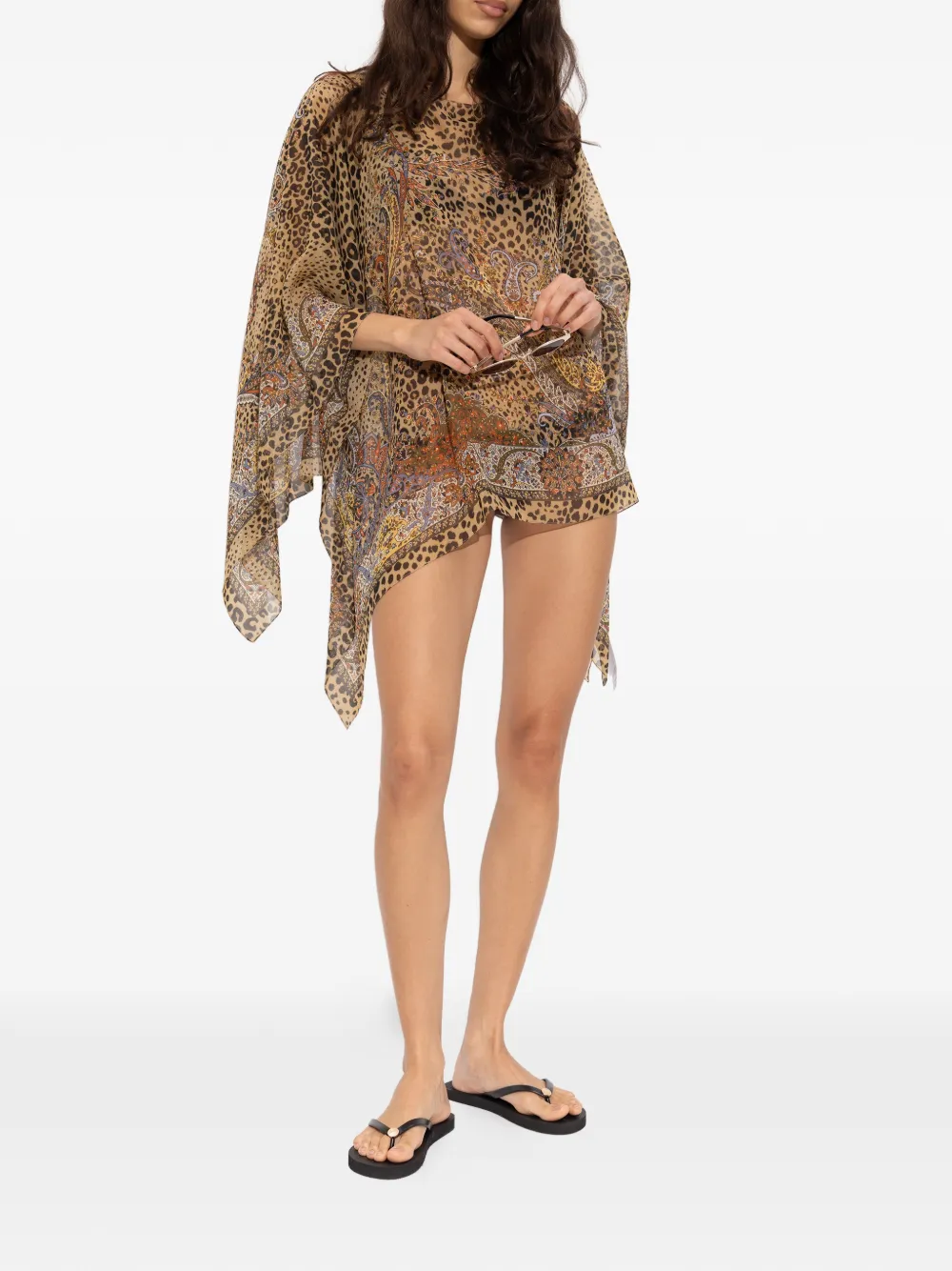 Melissa Odabash Badslippers met logodetail Zwart