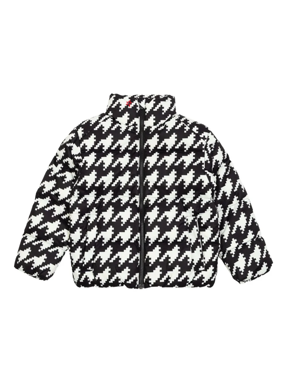 Perfect Moment Kids houndstooth-pattern padded jacket - Nero