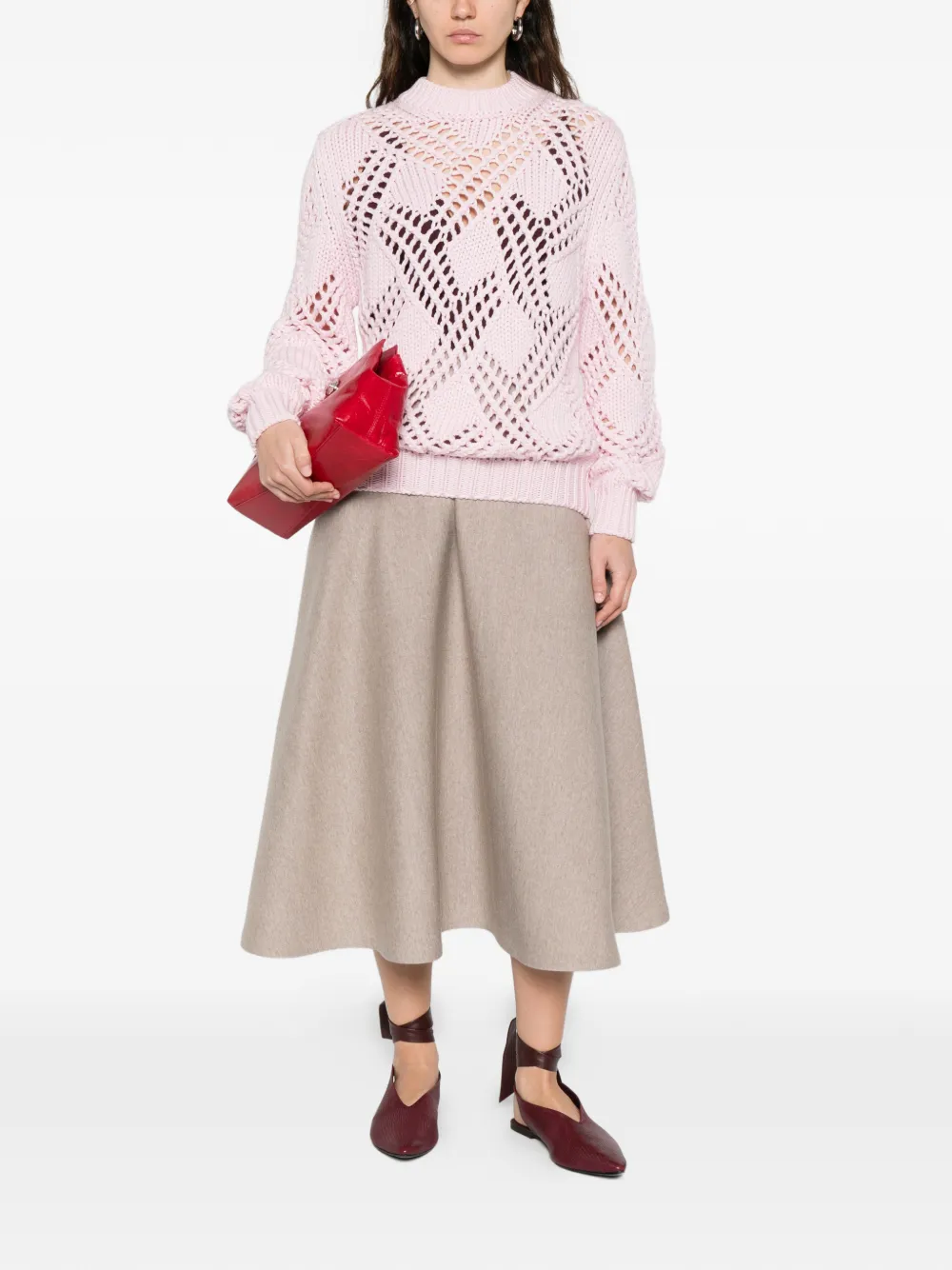 Jil Sander Opengebreide trui Roze
