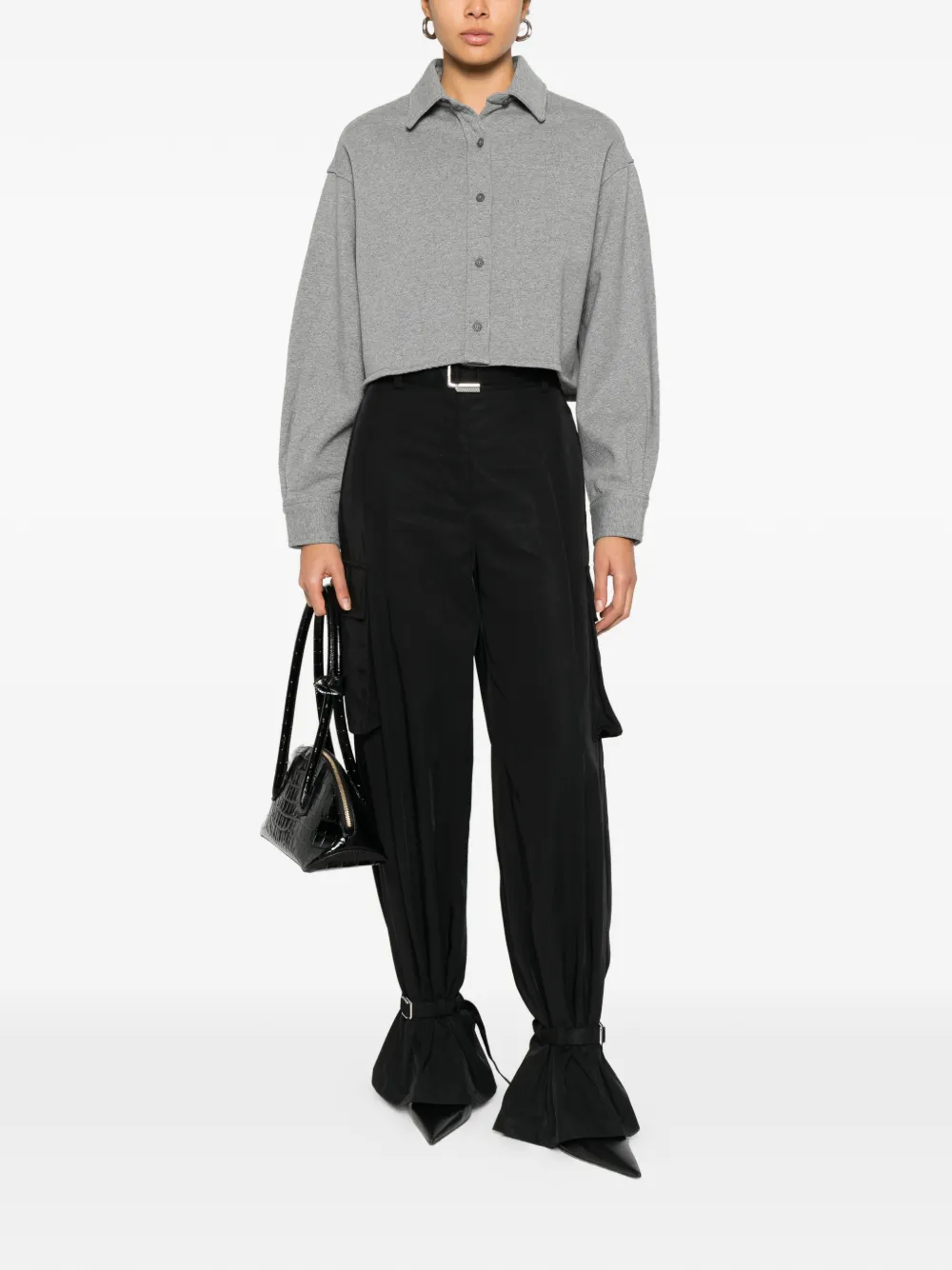 Alexander Wang buttoned cropped top - Grijs