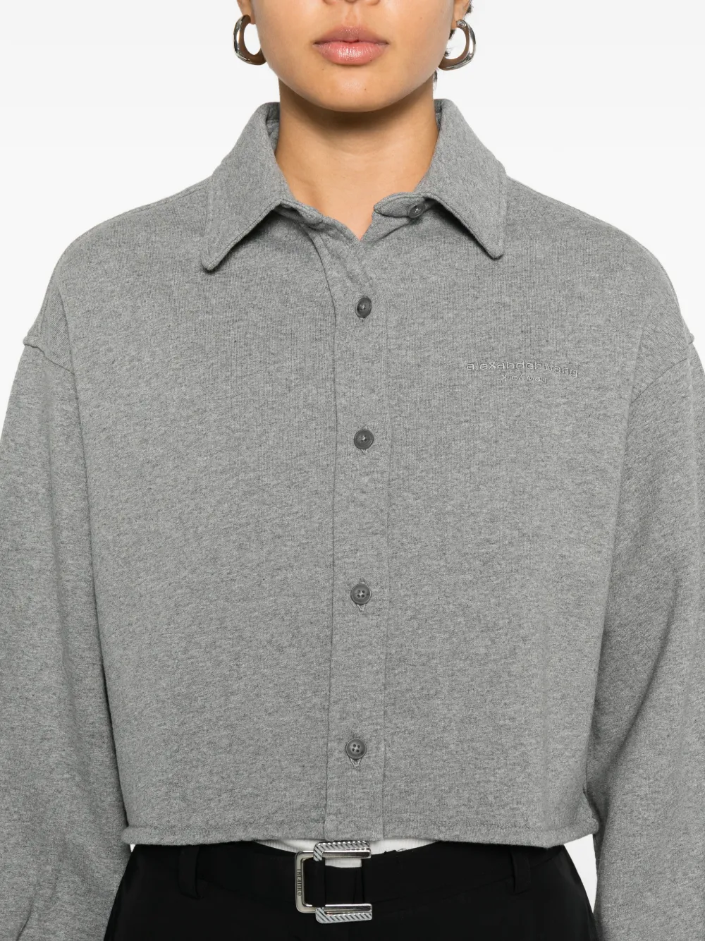 Alexander Wang Cropped blouse met knopen Grijs