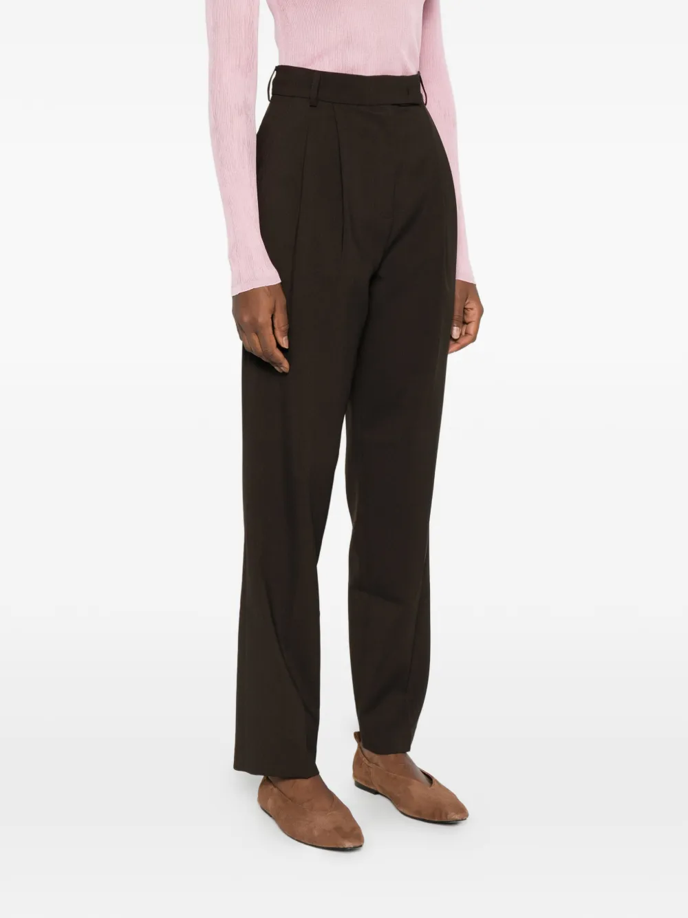 The Frankie Shop Bea straight plooibroek Bruin