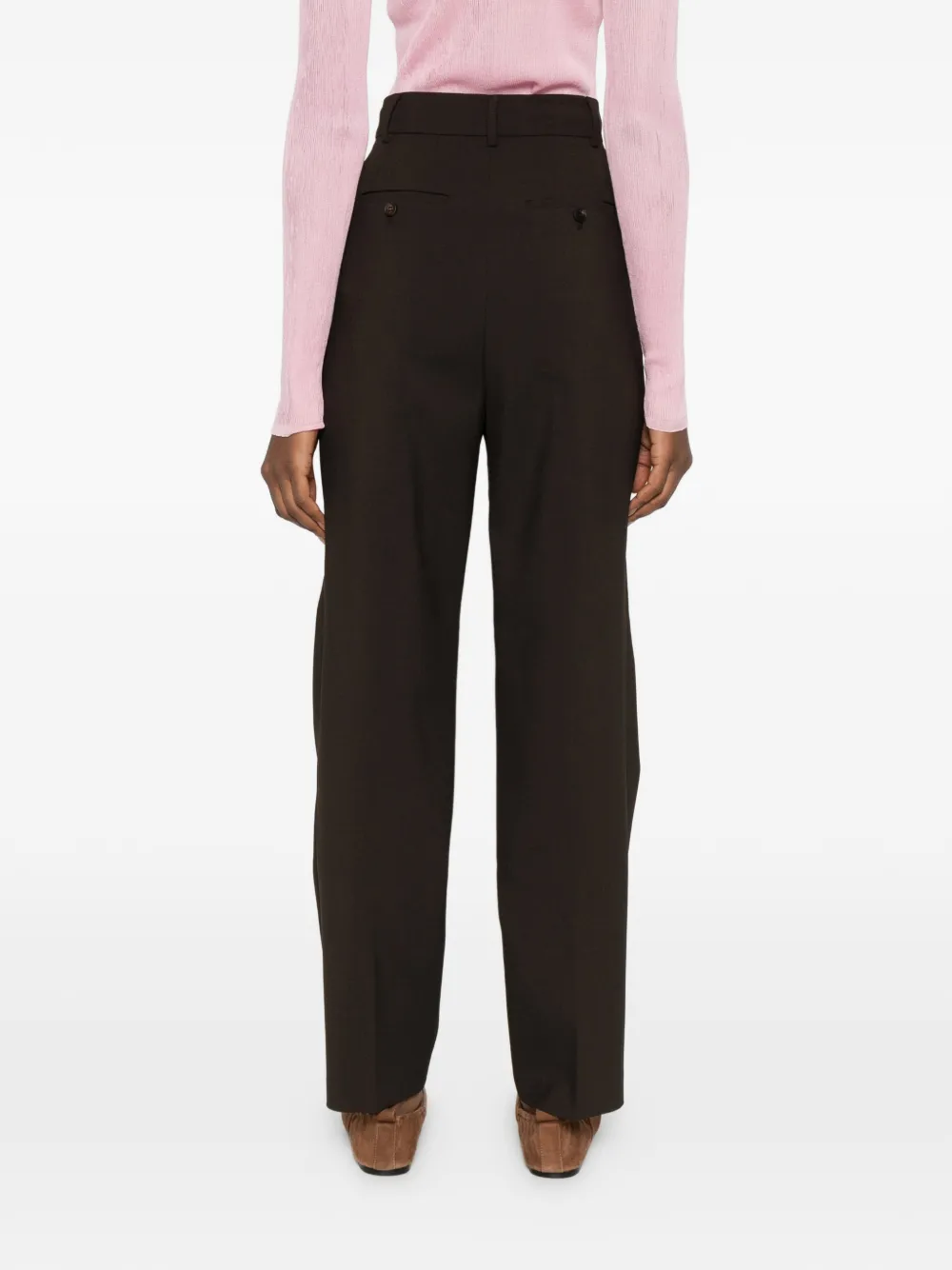 The Frankie Shop Bea straight plooibroek Bruin