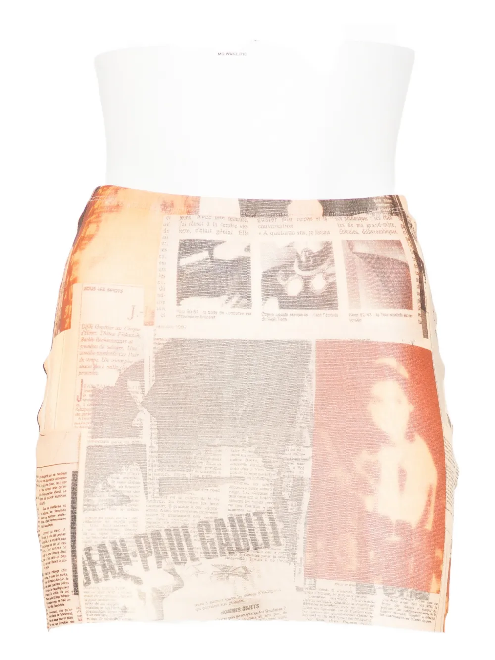 Jean Paul Gaultier newspaper-print mini skirt - Toni neutri