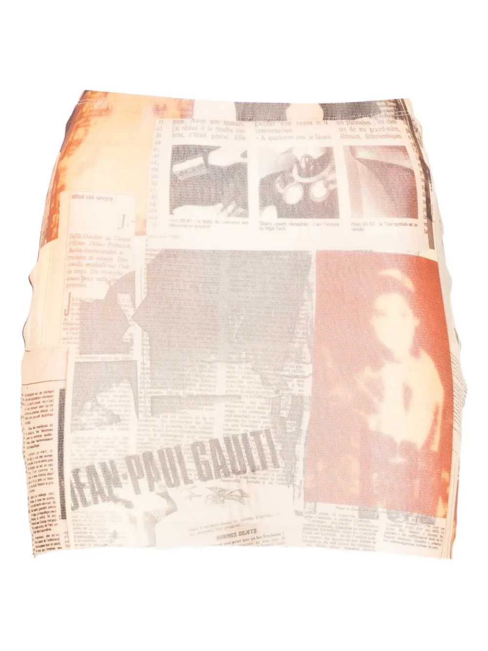 Jean Paul Gaultier newspaper-print mini skirt - Toni neutri