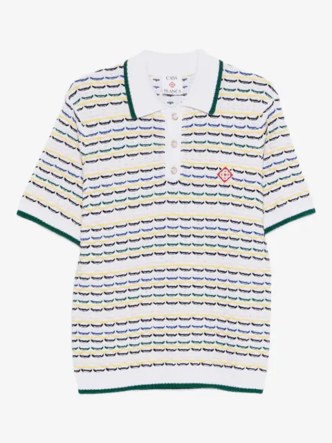 Casablanca striped-pattern knitted polo shirt