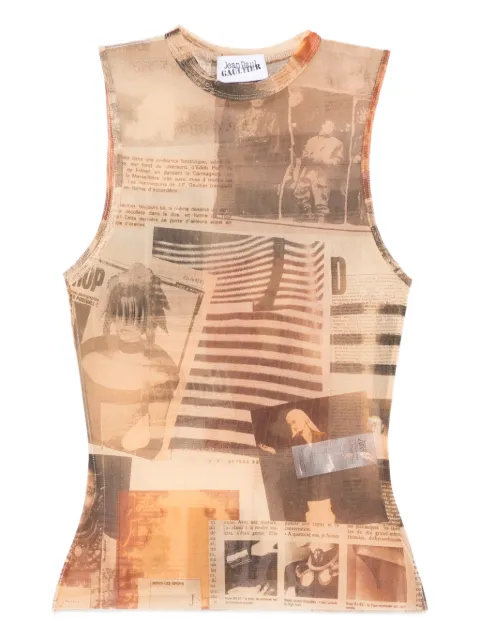Jean Paul Gaultier newspaper-print top