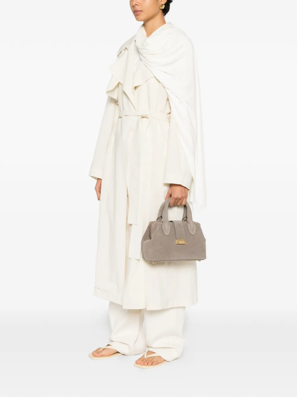 SCHELL small Doctor logo-plaque tote bag - Grijs