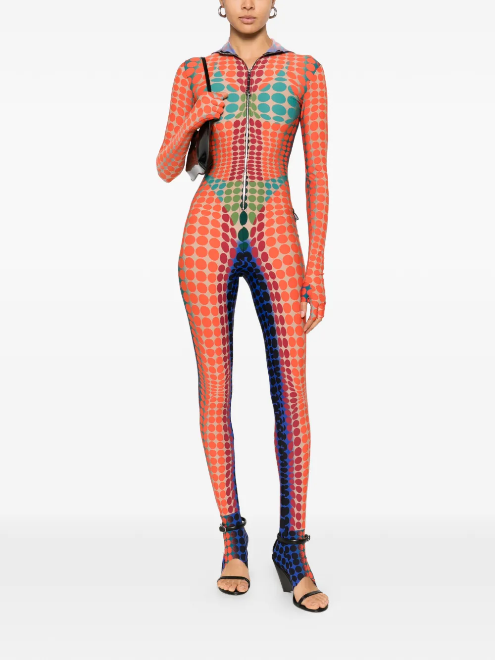 Jean Paul Gaultier hooded polka-dot all in one - Oranje