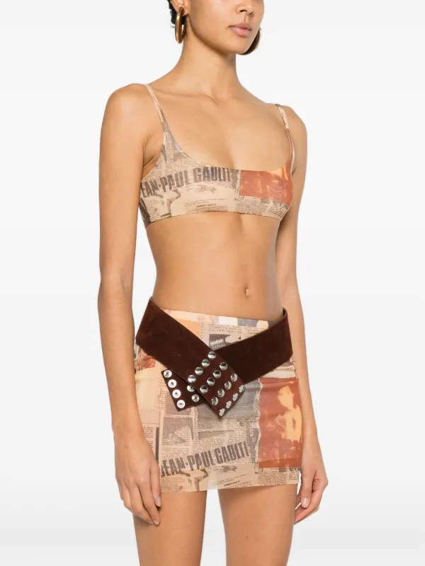 Jean Paul Gaultier newspaper-print Top | Neutrals | FARFETCH