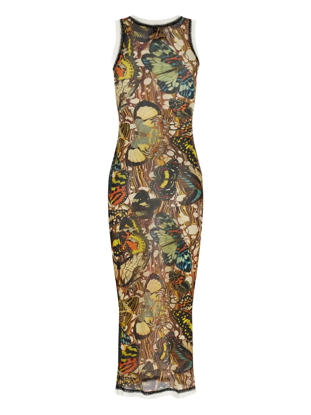 Jean Paul Gaultier Midi-jurk met print - Geel