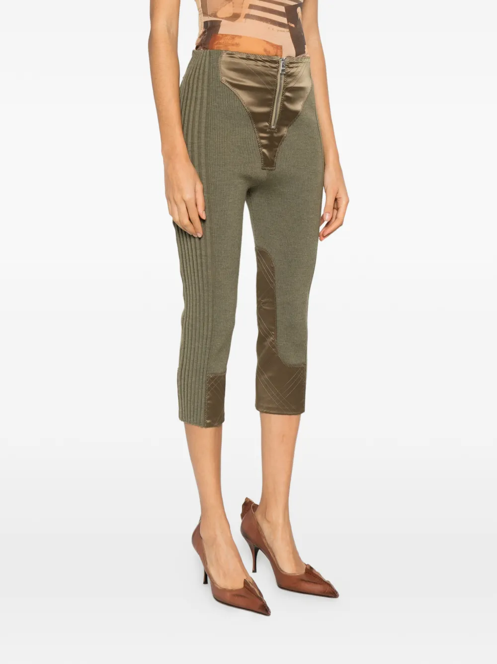 Jean Paul Gaultier Broek met ritssluiting en vlak Groen