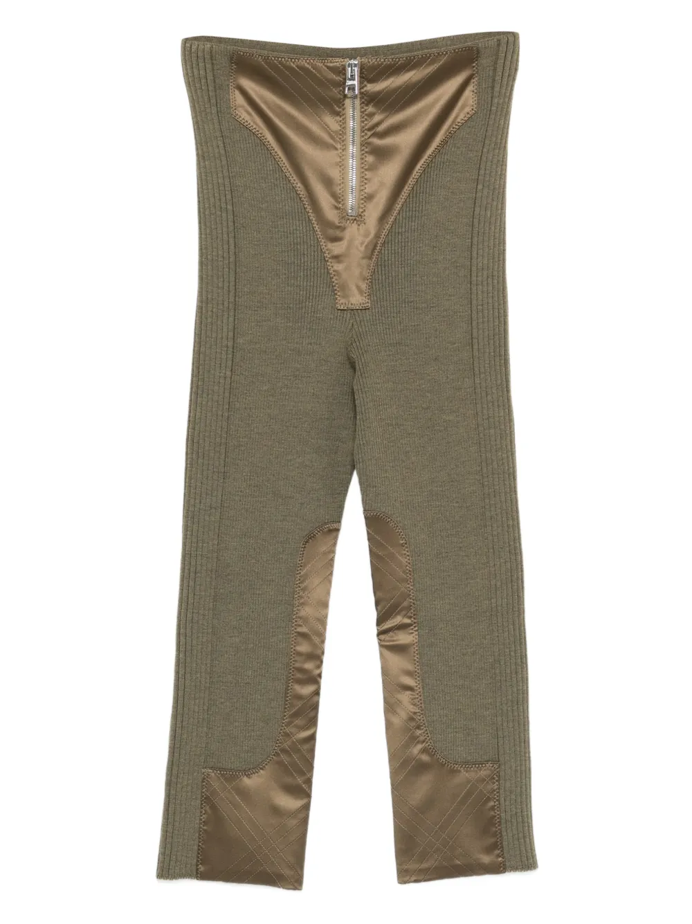 Jean Paul Gaultier zip-fastening panel-detail trousers - Verde