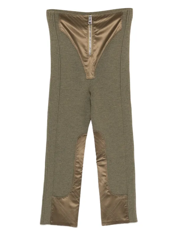 Jean Paul Gaultier Zip-fastening Panel-detail Trousers in Green