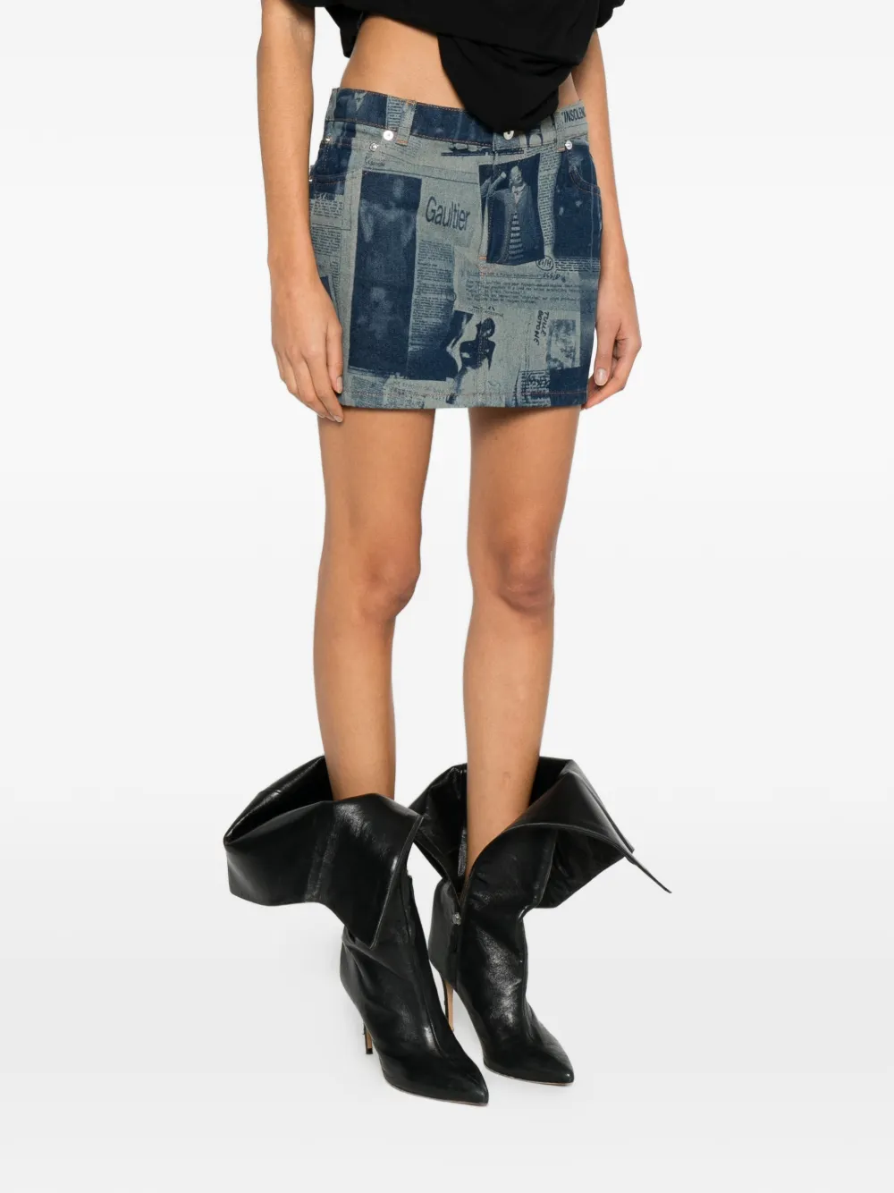  Jean Paul Gaultier Belt-loop Mini Skirt - Blue 