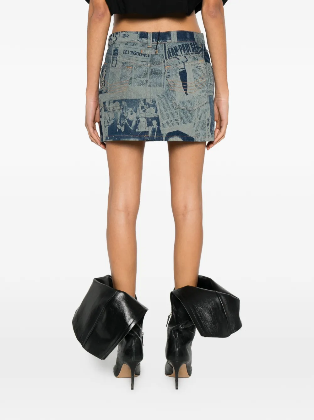 Jean Paul Gaultier Mini-rok met riemlus Blauw