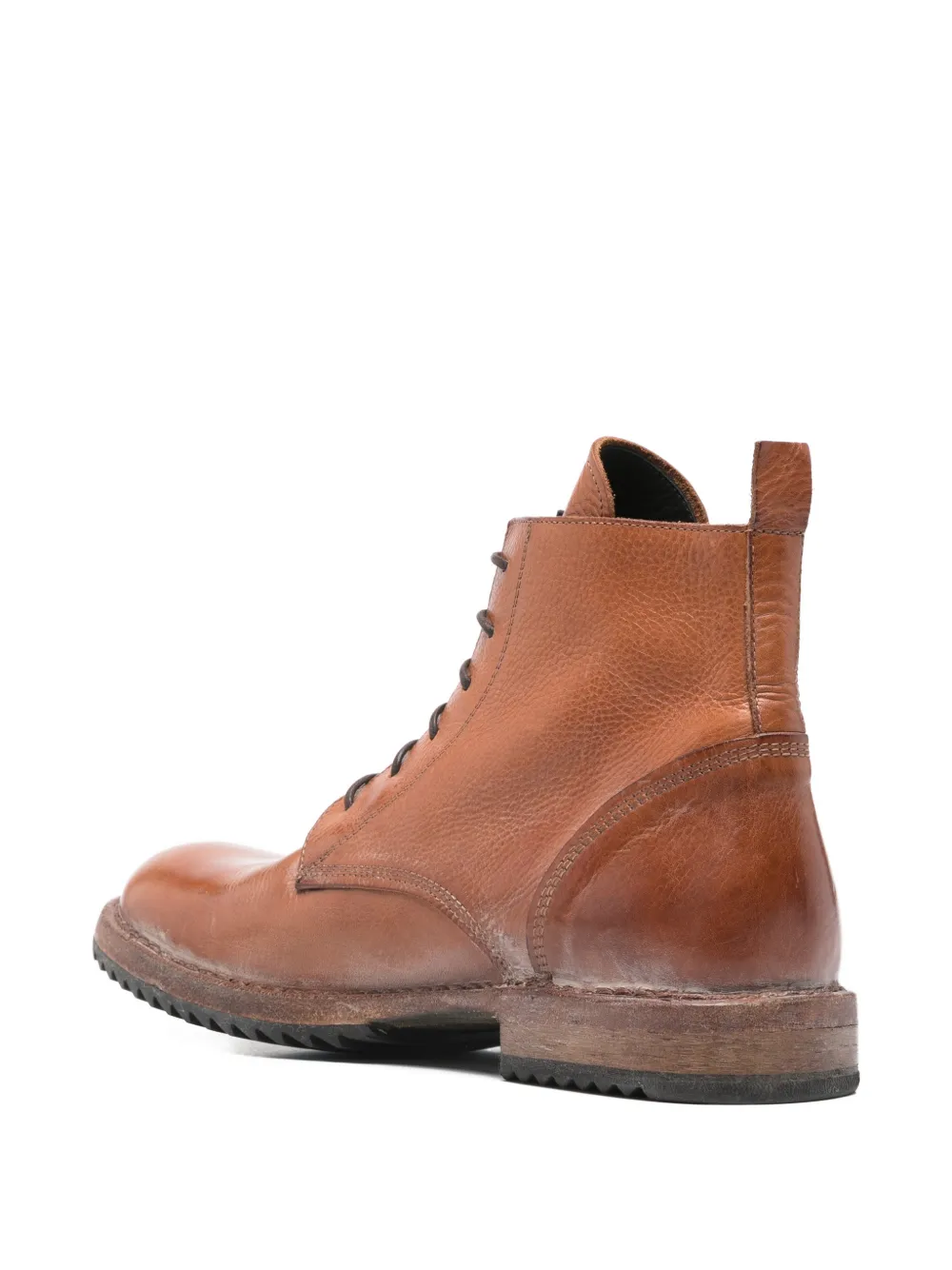 Moma Leren veterlaarzen Bruin