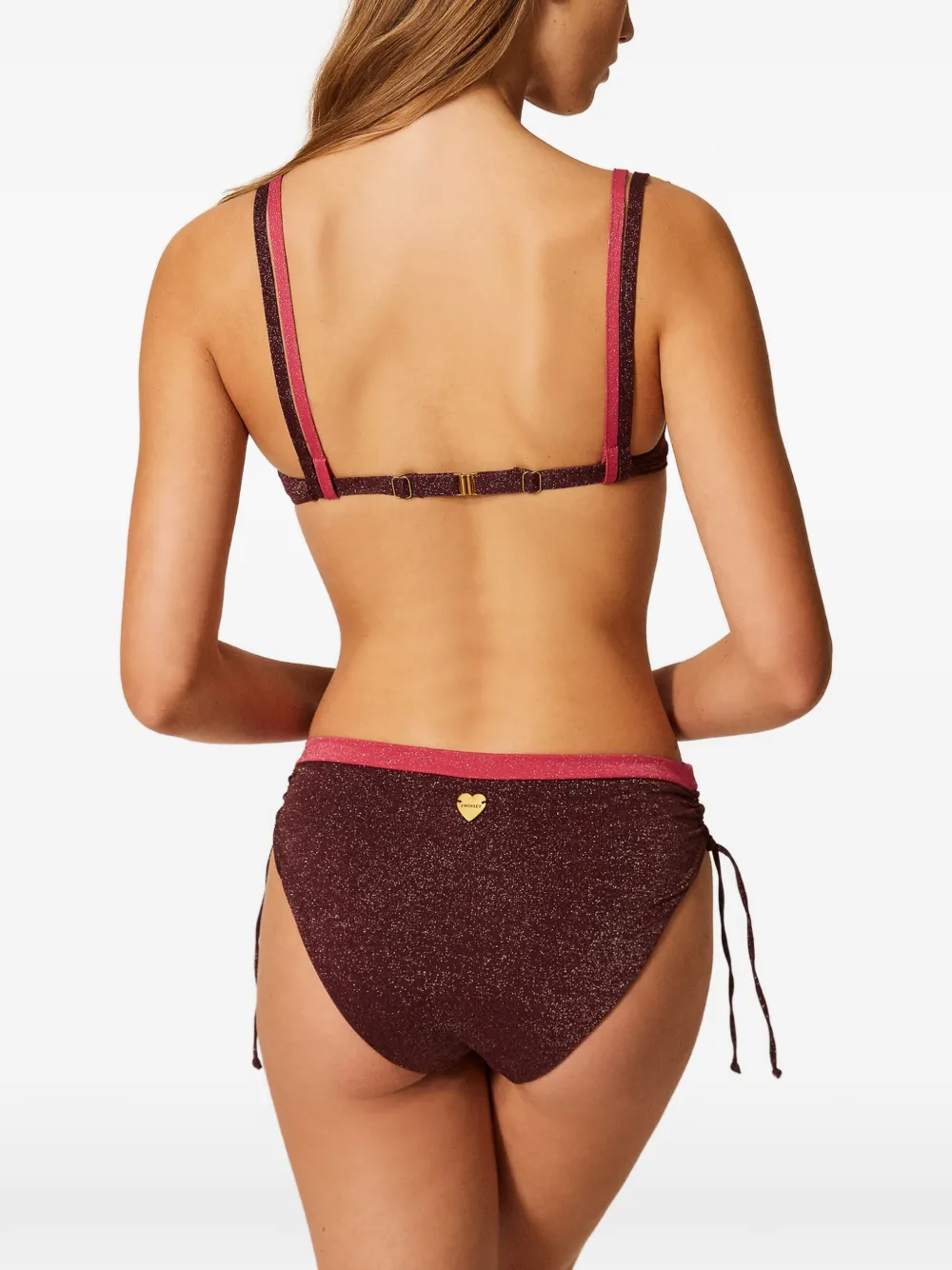 TWINSET Tweekleurige bikinislip met lurex Paars