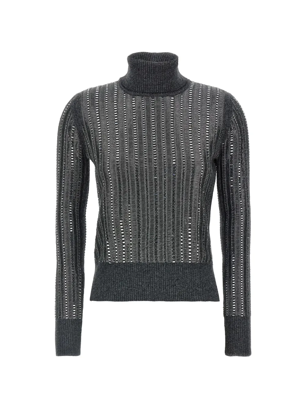 Ermanno Scervino open-knit roll-neck sweater - Grigio