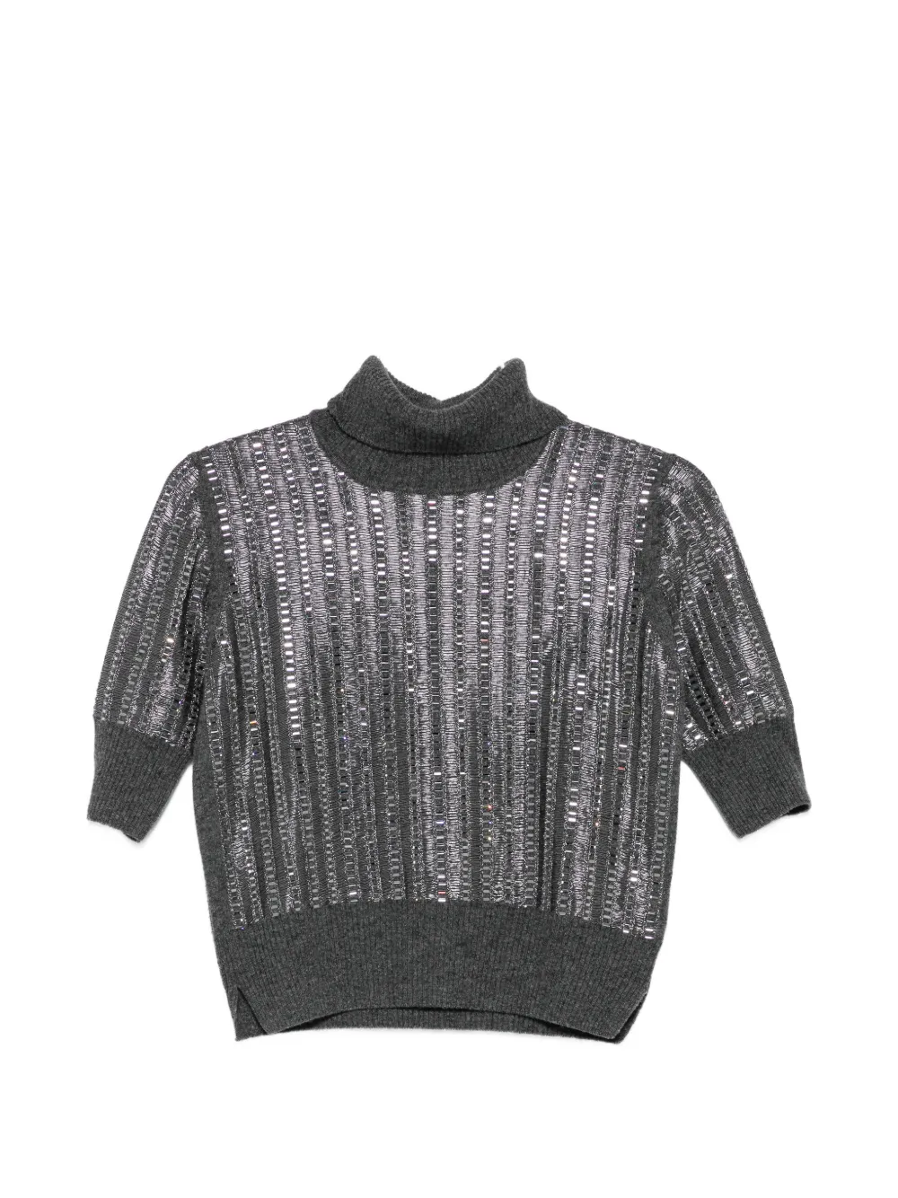 Ermanno Scervino sequin-embellished short-sleeve sweater - Grigio