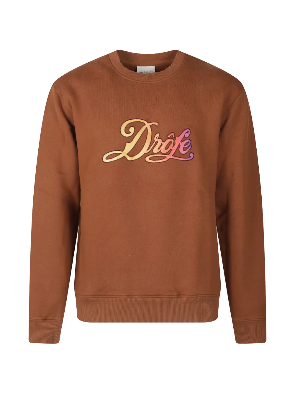 Drôle De Monsieur Drôle Dégradé logo-embroidered crew-neck sweater - Marrone