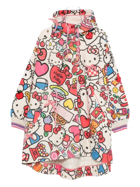Pero print hooded coat