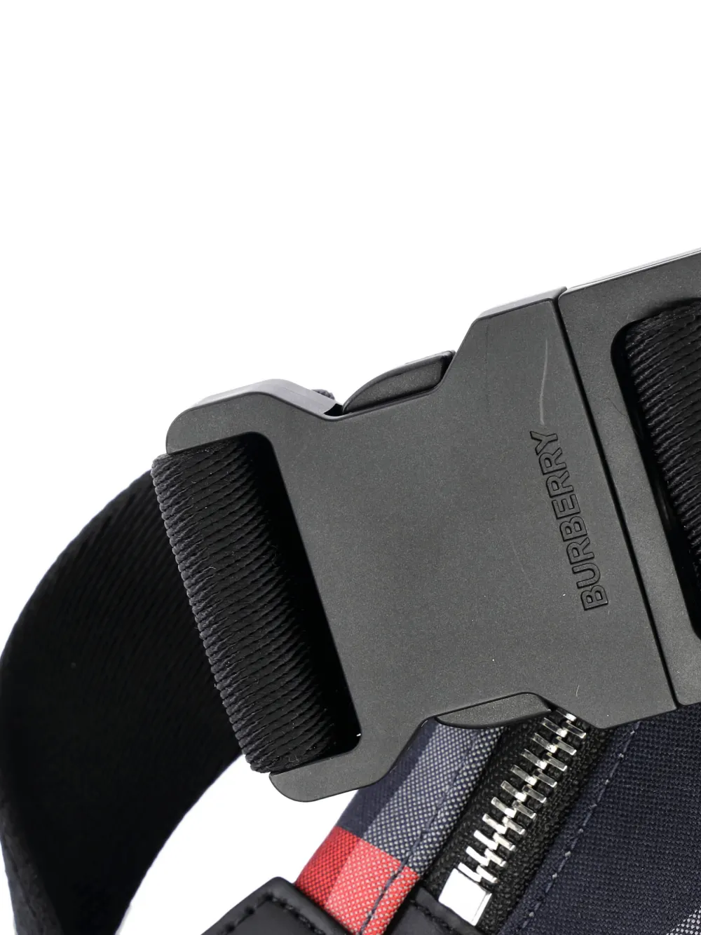 Pre-owned Burberry Sonny House Check Canvas Belt Bag In Black