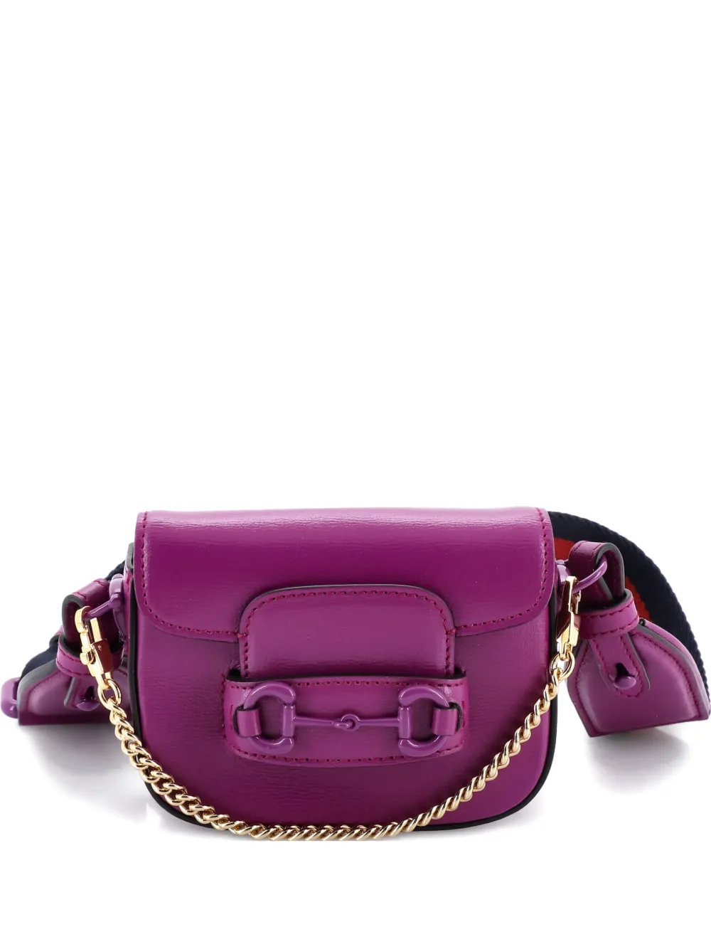 Gucci Pre-Owned Horsebit 1955 Shoulder Bag Leather Super Mini crossbody bag - Viola