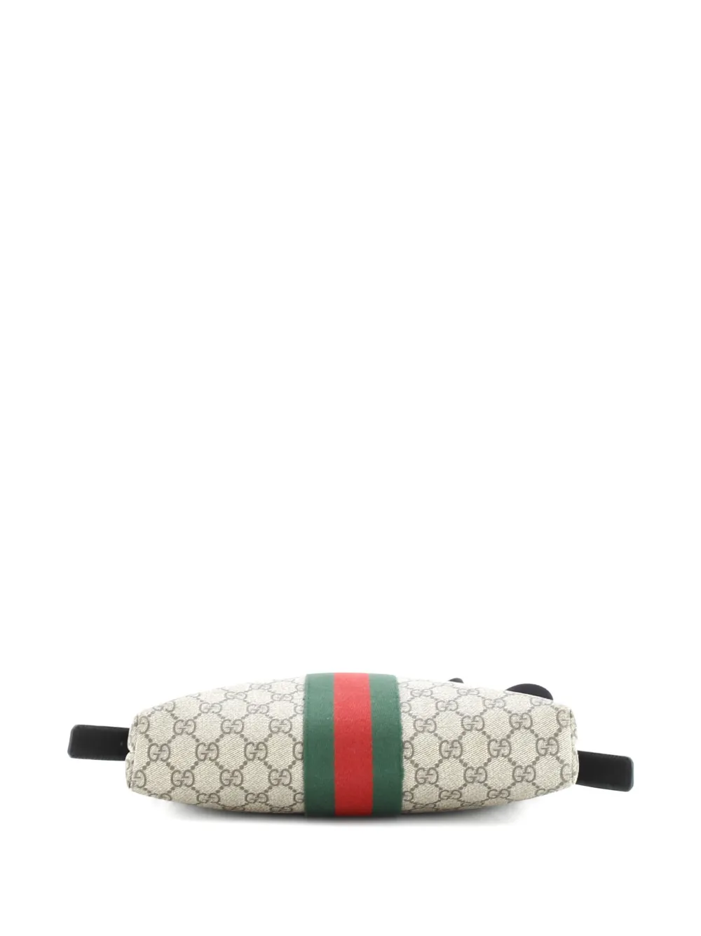 GUCCI Pre-owned Web Messenger Bag Gg Coated Canvas Medium Crossbody Bag In Brown