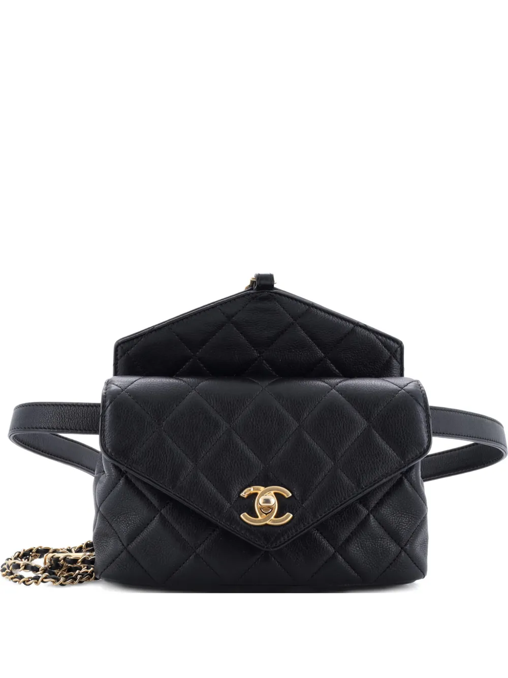 CHANEL Pre-Owned Carry With Chic Chain Flap Waist Bag Quilted Calfskin belt bag - Nero